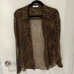 Button up cheetah top